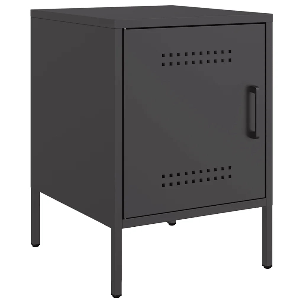 Comodino Nero 36x39x50,5 cm in Acciaio 842910