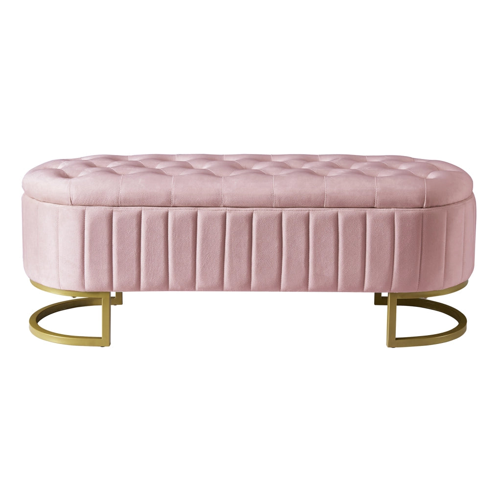 PANCA Contenitore 120 cm Velluto Rosa