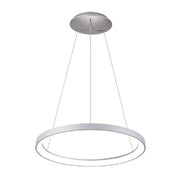 Trade Shop - Lampadario Pendente Led 42 W Cct Lampada Sospensione Circolare 58cm Luci Ufficio - Argento