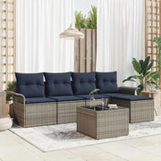 Set Divano da Giardino 6 pcs Grigio polyrattan 3354004