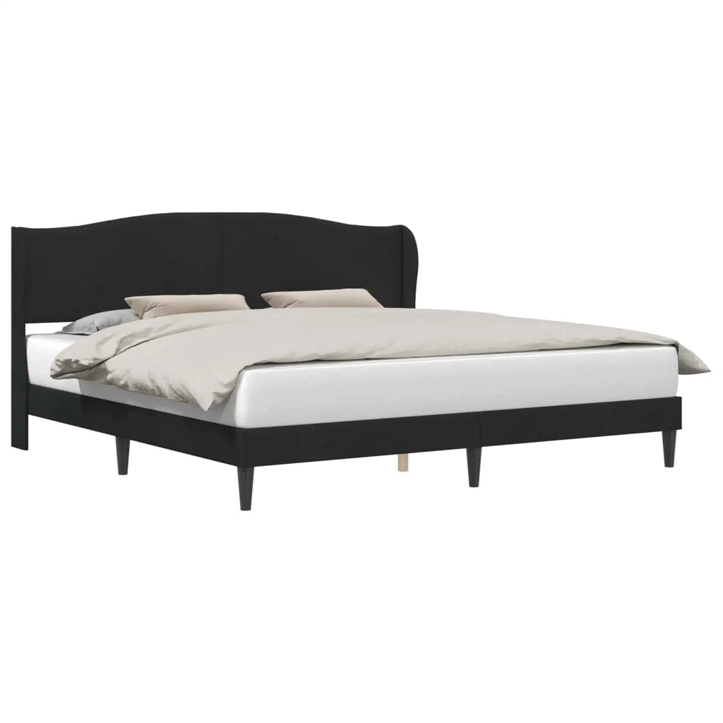 Struttura del letto con testiera-Giroletto Nero 200 x 200 cm Velluto 467329