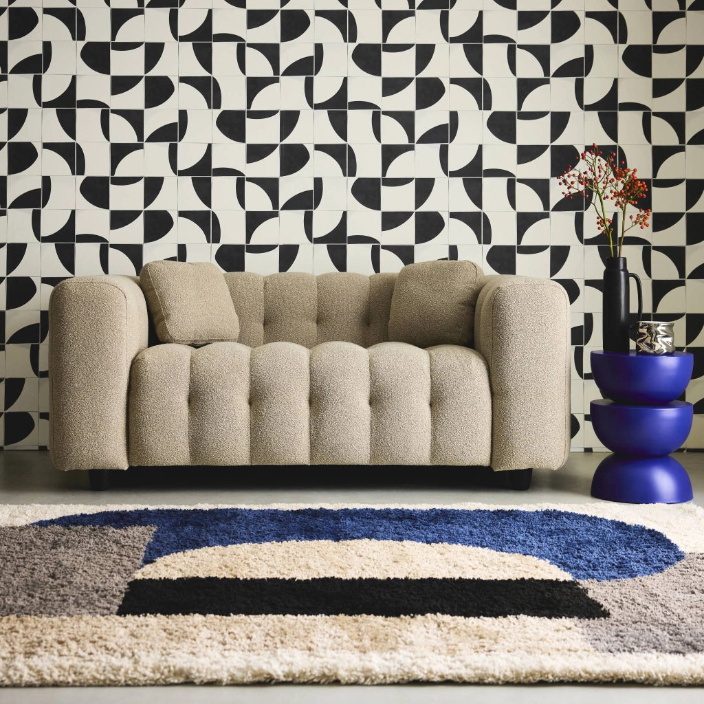 Divano in bouclé testurizzato, 2 posti, beige