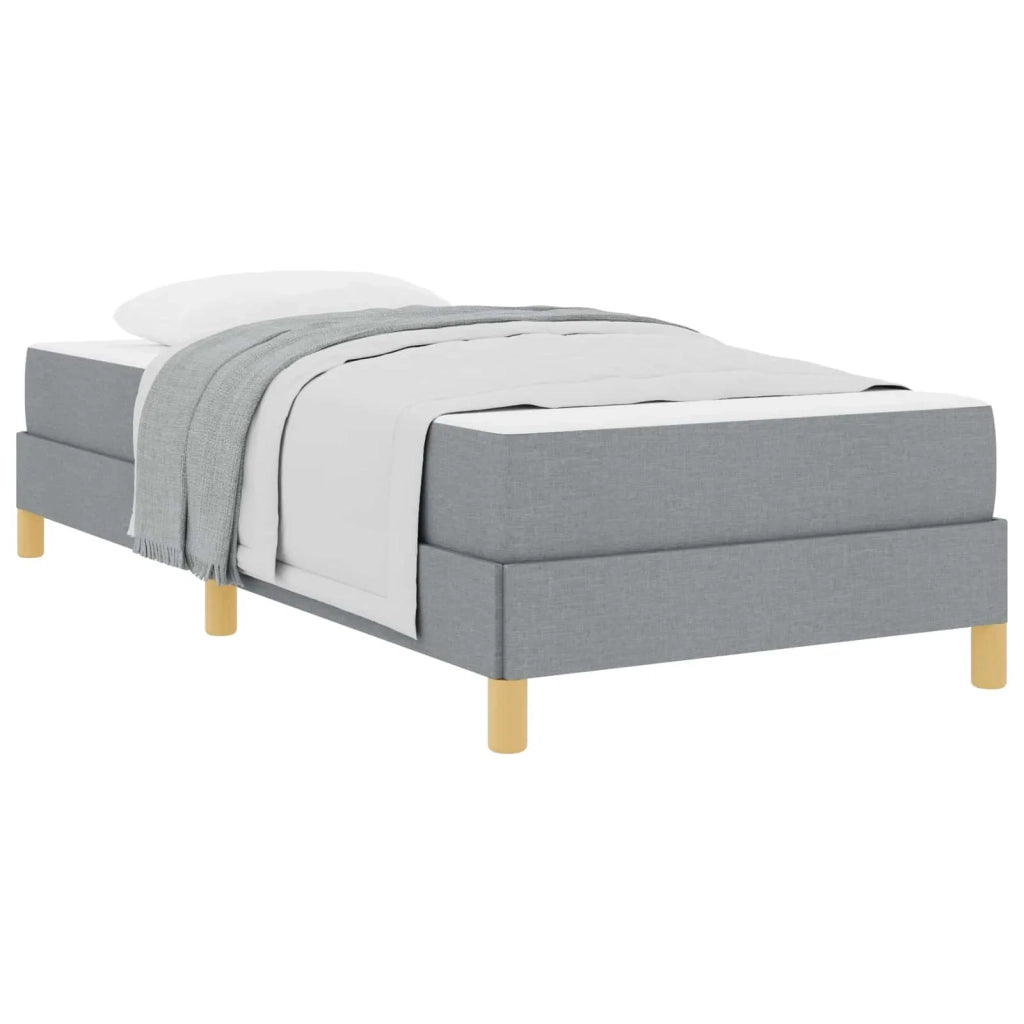 Letto a molle con materasso Grigio chiaro 90 x 190 cm Tessuto