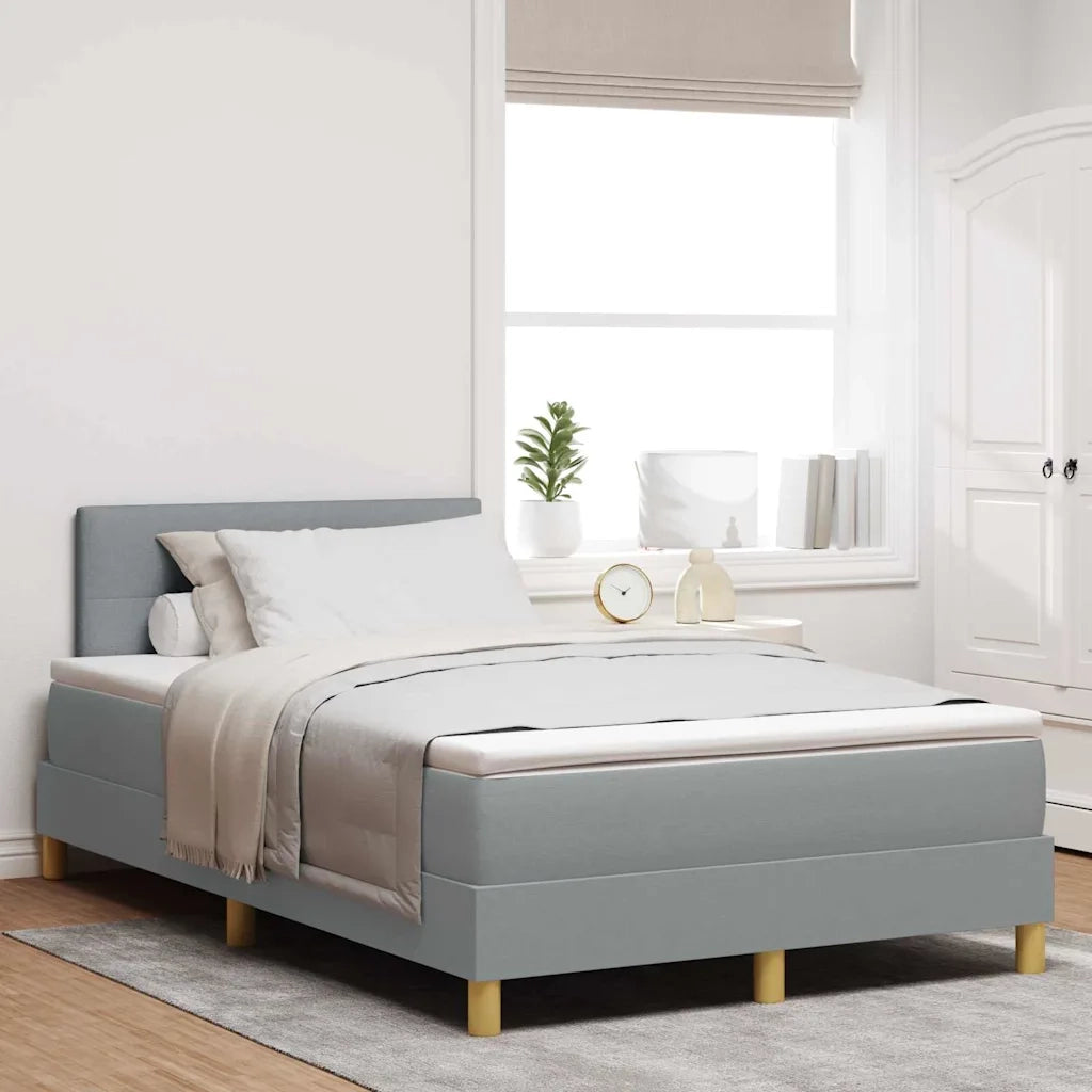 Letto a Sorgente LED con led Grigio chiaro 120 x 190 cm Tessuto 3342422