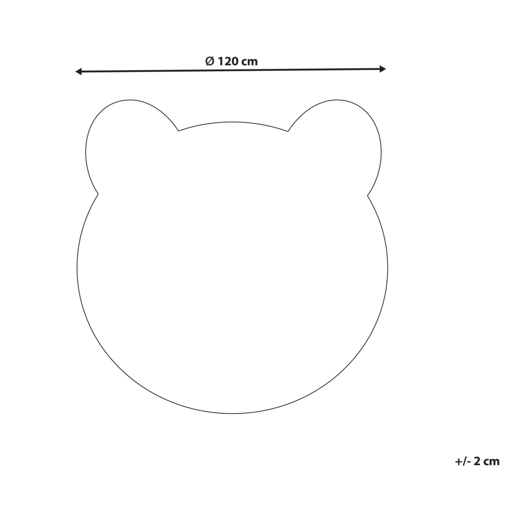 Tappeto marrone ⌀ 120 cm a forma di orso a pelo basso per bambini sala giochi