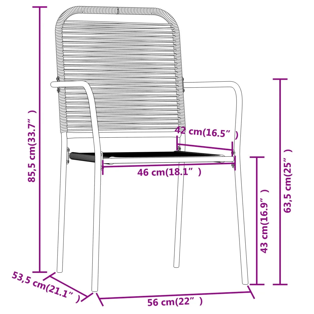 Set Mobili da Pranzo per Giardino 7 pz | Set Salotto da Giardino Nero