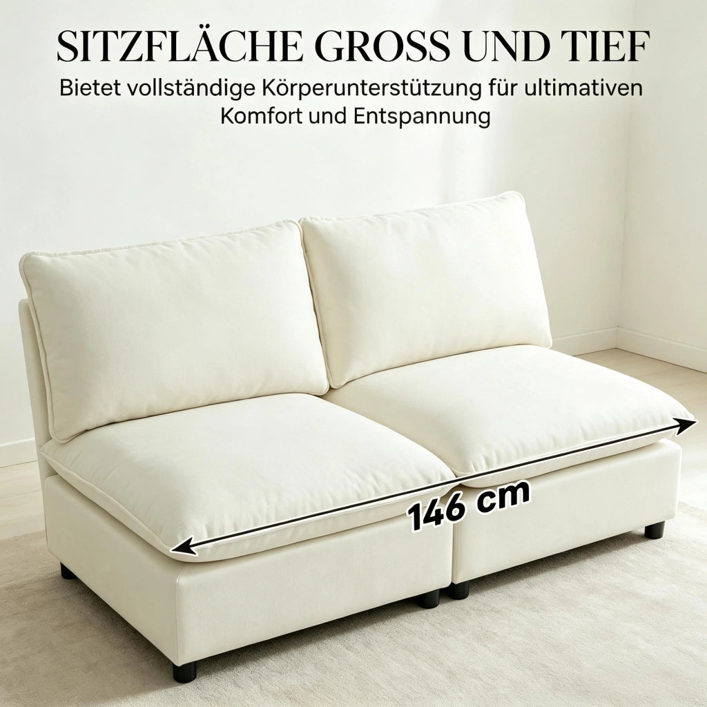 DIVANO 2 POSTI 146 cm Lino Crema