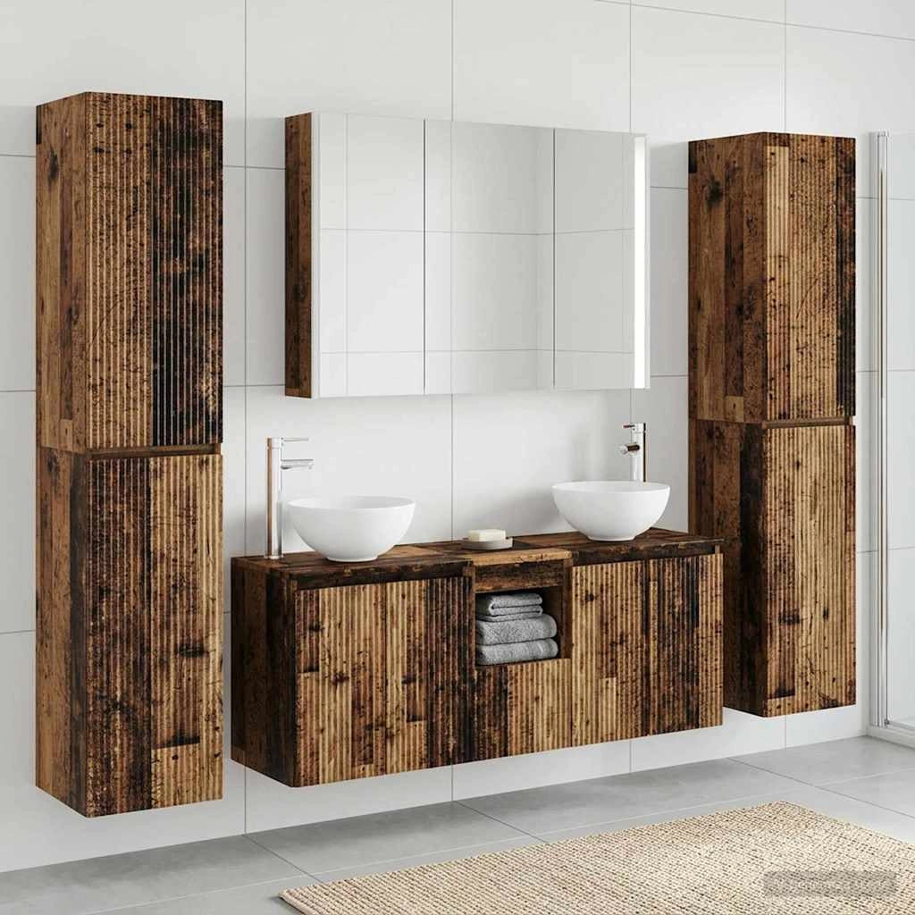 Set di mobili per il bagno 6 pz Legno antico 3407221
