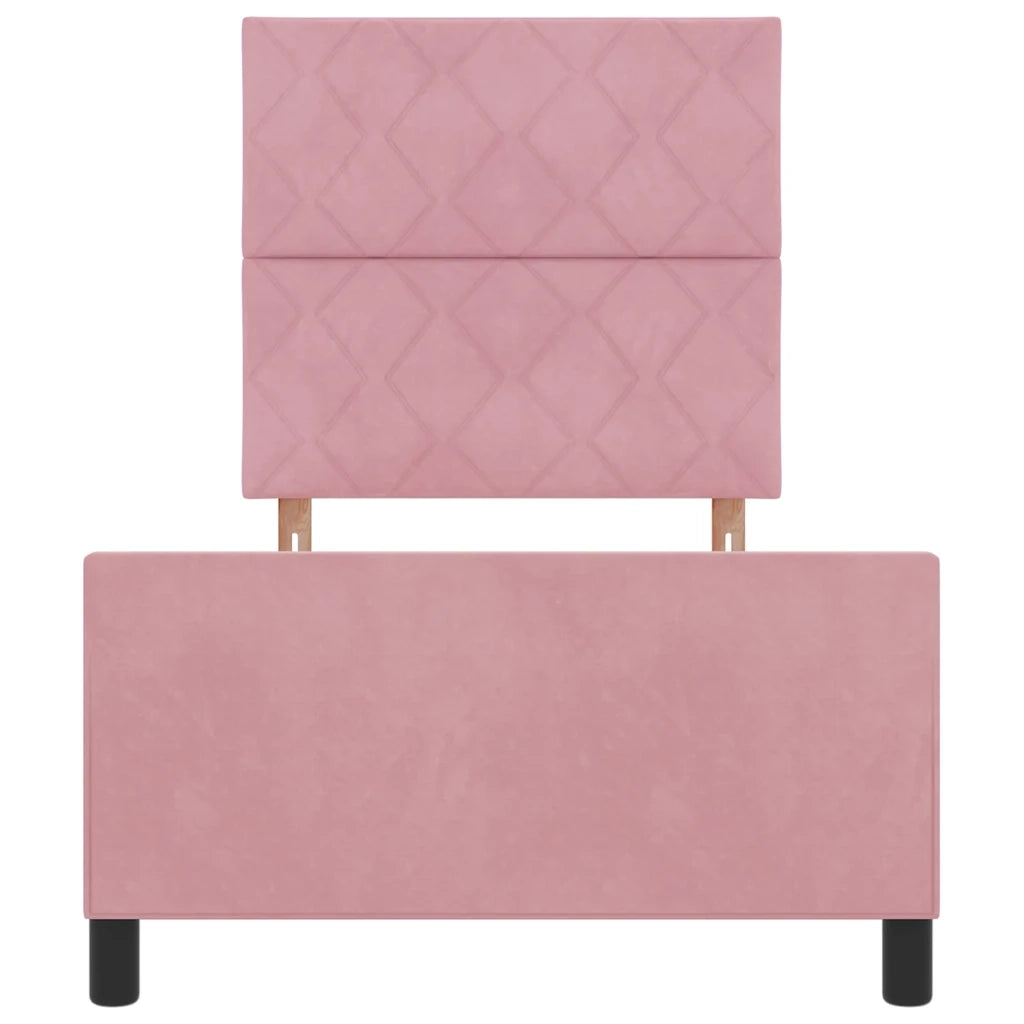 Letto a molle con testiera Rosa 90 x 200 cm Velluto