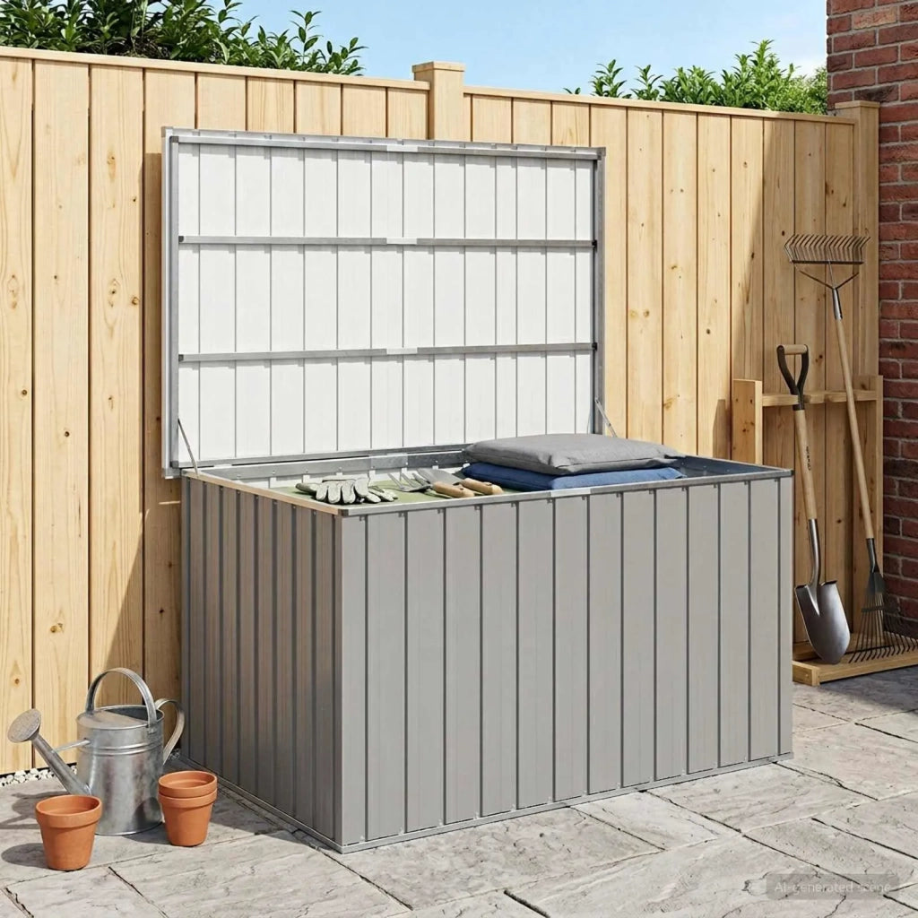 Baule da Giardino Grigio 149x99x93 cm 46266