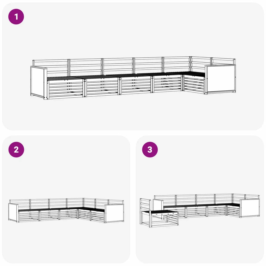 Set di divani da esterno 6 pcs Naturale 3383407