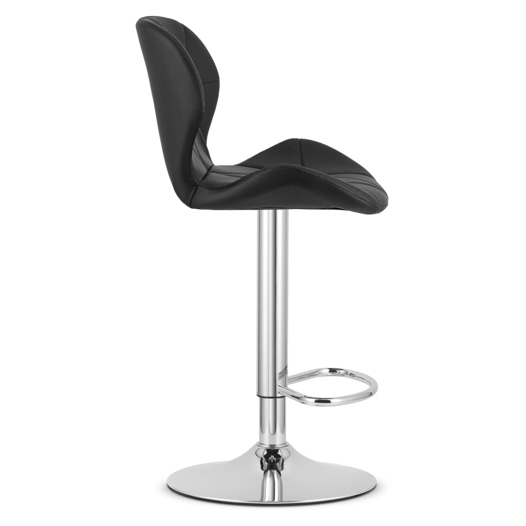 Sgabello VALORA WEST - Similpelle nera con base cromata x 2