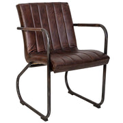 Poltrona in pelle marrone 50x56x87h cm