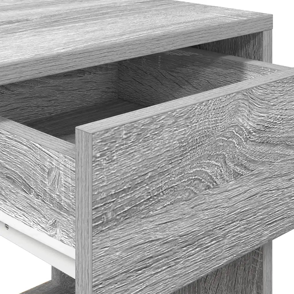 Comodini con Cassetto 2 pz-Set di 2 Tavolino da notte Grigio Sonoma 35x34x66,5 cm