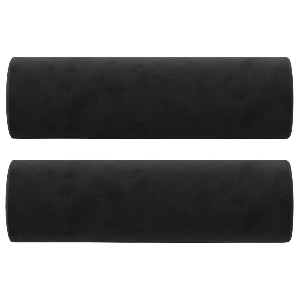 Divano a 3 Posti con Cuscini Nero 180 cm in Velluto 3200896