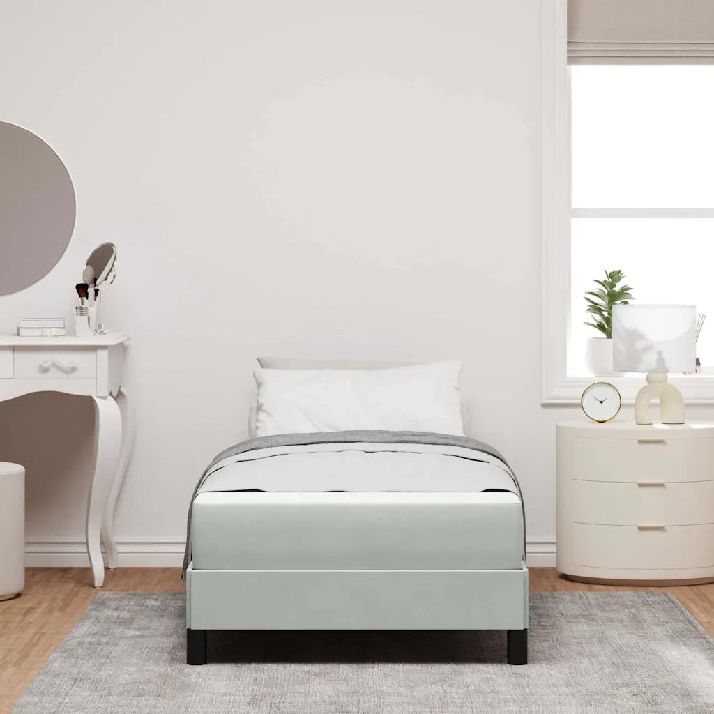 Letto a molle con materasso Grigio chiaro 90 x 190 cm Tessuto