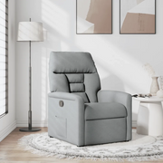 Poltrona | Sedia Relax Reclinabile in Tessuto Grigio Chiaro