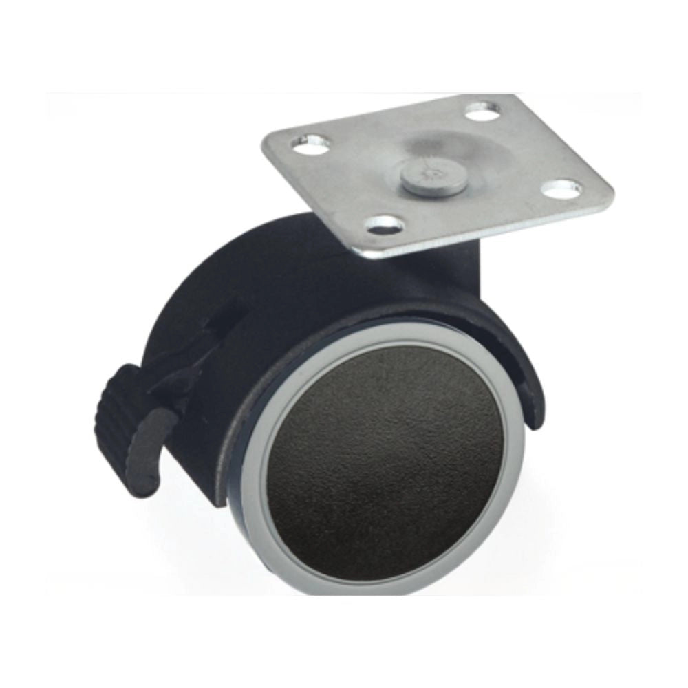 Ruota pivotante con freno diametro 40 nera