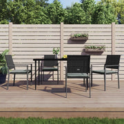 Set Pranzo da Giardino 5pz con Cuscini in Polyrattan e Acciaio 3187005