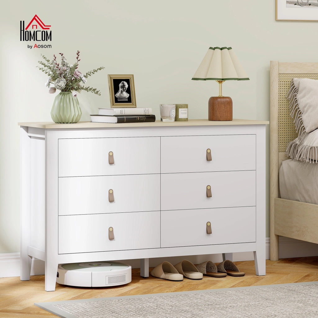 Cassettiera Moderna 6 Cassetti ¨C Zephmum ¨C Bianco 120x40x78
