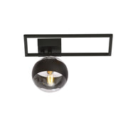 Plafoniera Emibig Imago 1 luce E14 nera trasparente