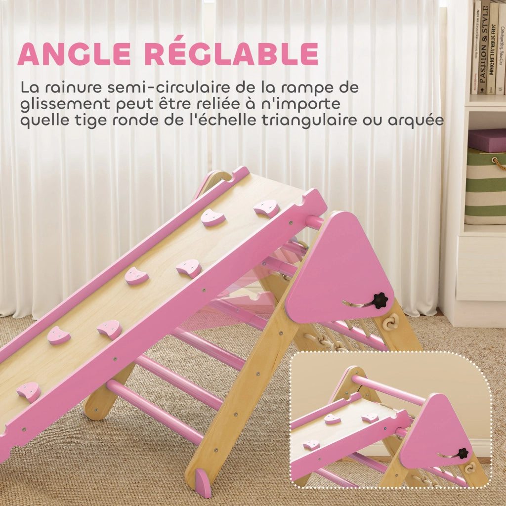 Letto a castello per bambini con scivolo e scala ¨C Minimal ¨C rosa