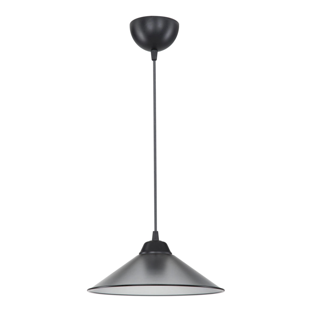 Lampada a Sospensione 'Hereford' con Paralume a Cono - Nero/Grigio [lux.pro]
