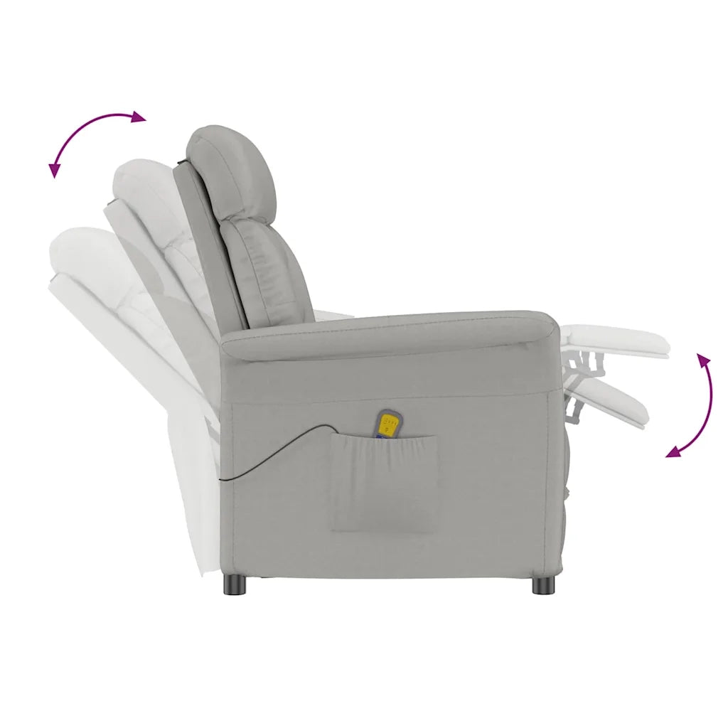 Poltrona | Sedia da massaggio Grigio chiaro 96.5 x 70.5 x 95 cm Microfibra