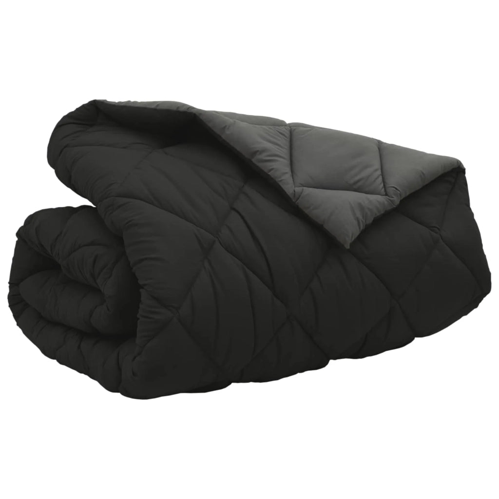 Duvet Invernale Nero e antracite 200 x 200 cm Microfibra 42025719