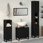 Set di mobili per il bagno Montaggio a parete 3 pcs Rovere Nero 3333100