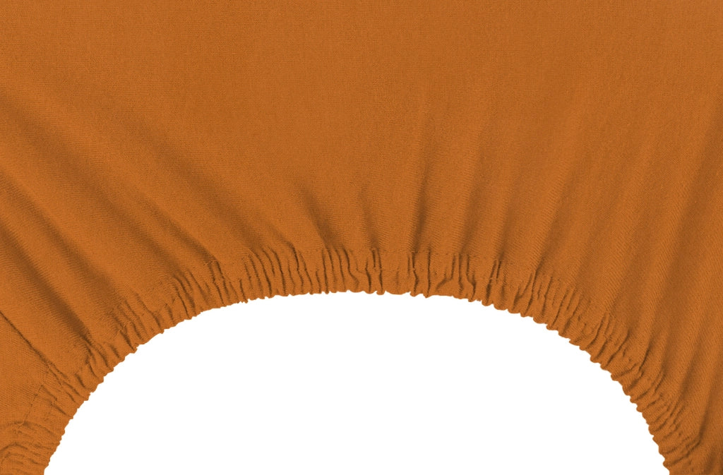 Lenzuolo Sotto Con Angoli Elastici 100% Puro Cotone  Arancio - Una piazza e mezza