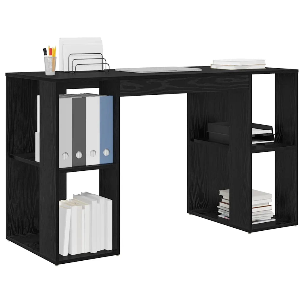 Scrivania Rovere Nero 130 x 50.5 x 75 cm Legno multistrato 869499