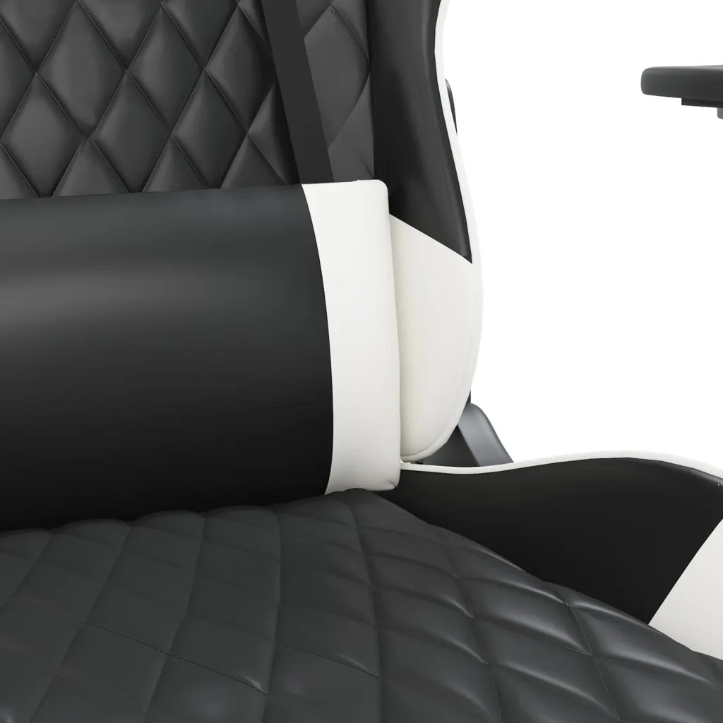 Sedia da Gaming Massaggiante Nera e Bianca in Similpelle 345516