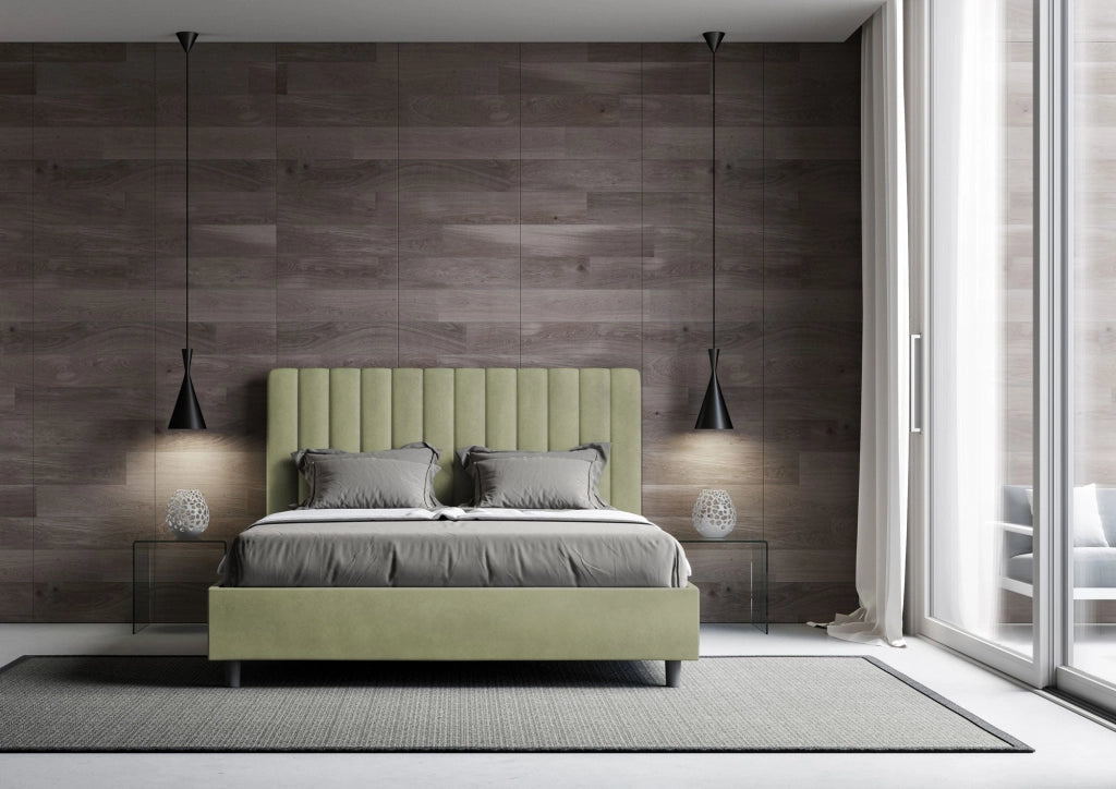 Letto Matrimoniale 160x190 cm con Rete Agueda Tè verde