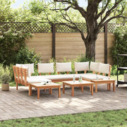 Set Divano da Giardino 4 pcs Marrone e Crema