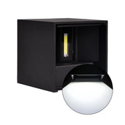 APPLIQUE LED CUBO NERO 10W LUCE FREDDA 6500K° CON DOPPIA EMISSIONE - DESIGN MODERNO IP65 PER ESTERNI