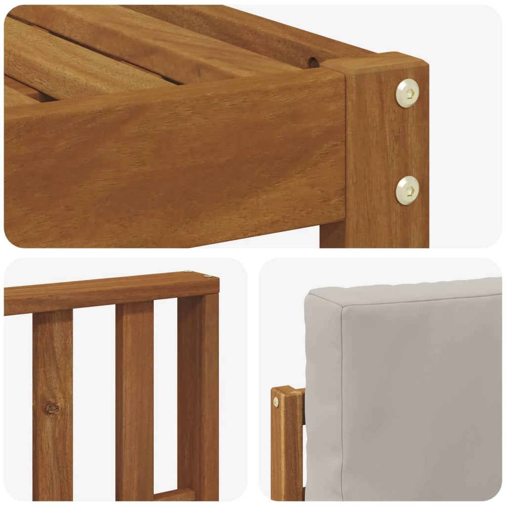 Set di divani da esterno 5 pcs Grigio Naturale e Chiaro 3366249