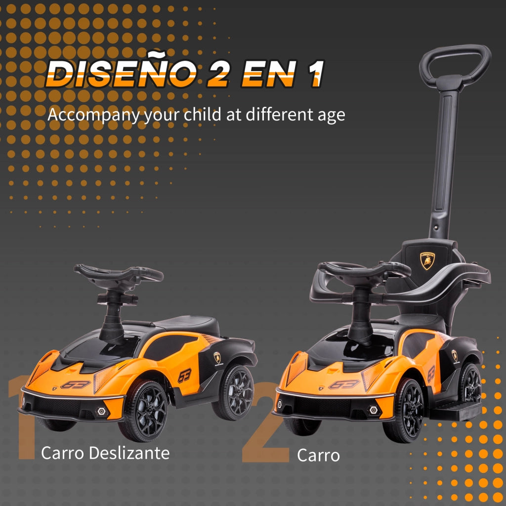Coche Correpasillos per Bambini 12-36 Mesi ¨C Minimal ¨C Arancione e Nero