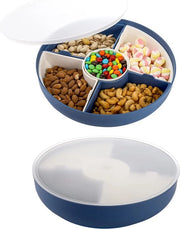 Contenitori da servizio per dolci in plastica da 2, 29 cm, 5 compartimenti, con coperchi