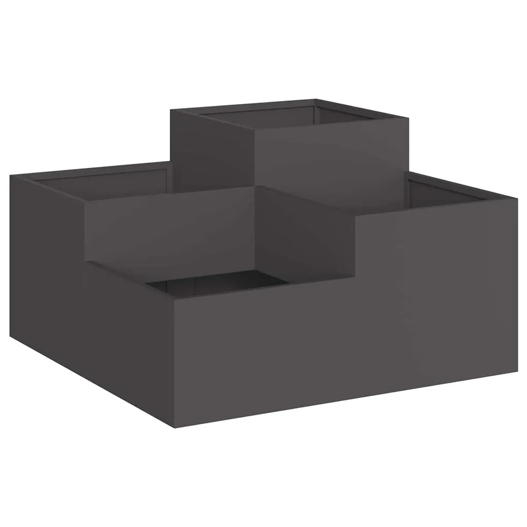 Vaso da giardino Nero 80 x 80 x 48 cm Acciaio