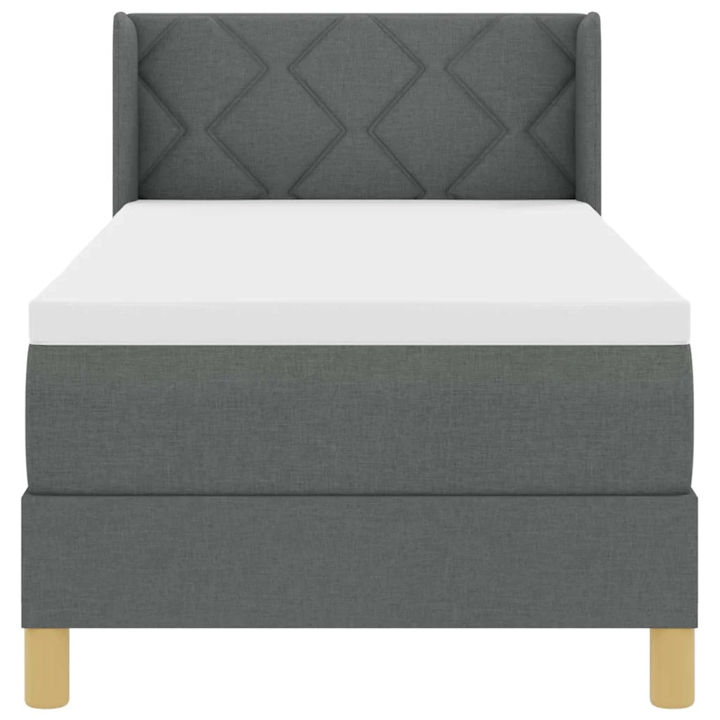 <strong>Letto a Molle< / strong> Grigio scuro 80 x 200 cm Tessuto