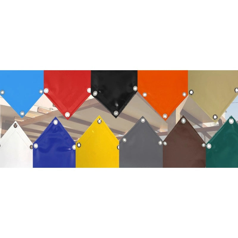 Telo PVC Impermeabile Verde | Telone Occhiellato ogni 25CM 650g/mq | Copertura Esterna | 4x4m | Resistente Protezione Multiuso