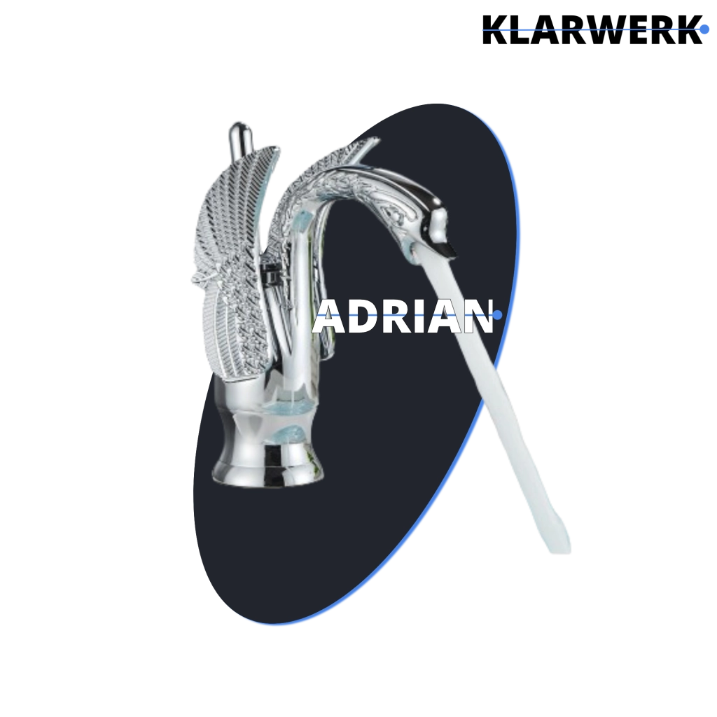 ADRIAN|Rubinetteria da bagno di design in acciaio inox con effetto cigno per lavabo di lusso cromato lucido, ristorazione|miscelatore bagno 2 attacchi