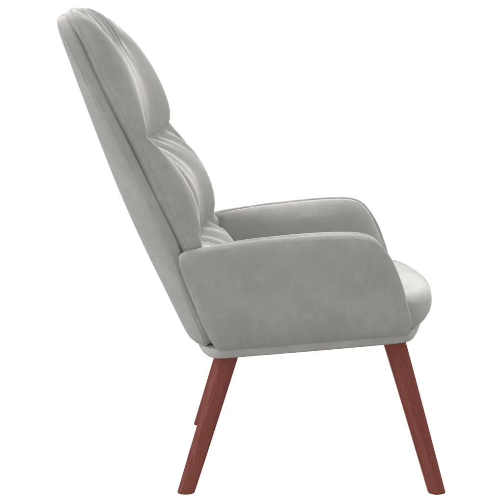 Poltrona | Sedia Relax Grigio Chiaro in Velluto