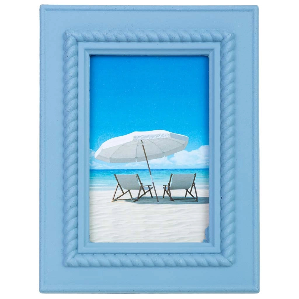 Cornice portafoto in legno, 12x15 cm, blu, 16,5x2x21,5 cm