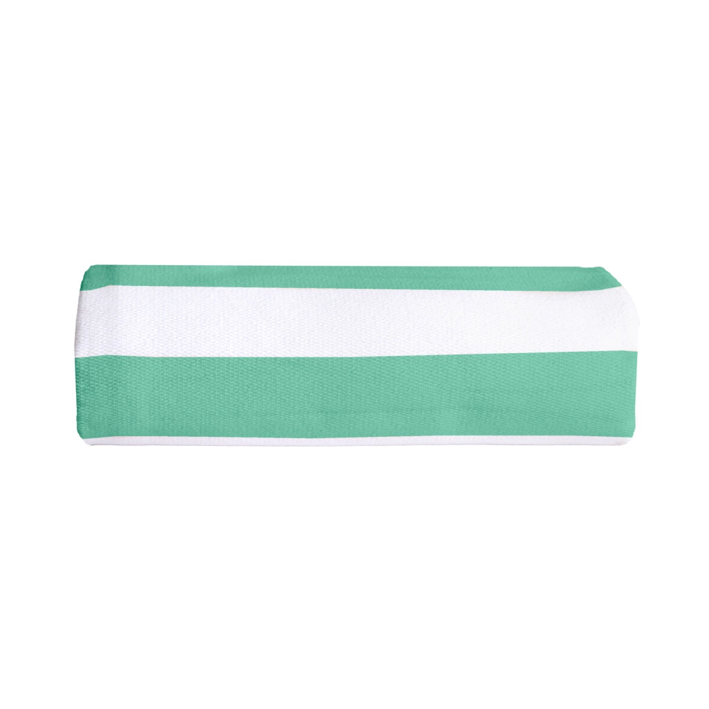 Plaid in cotone verde e bianco con pompon 180x220 cm SLAVIA