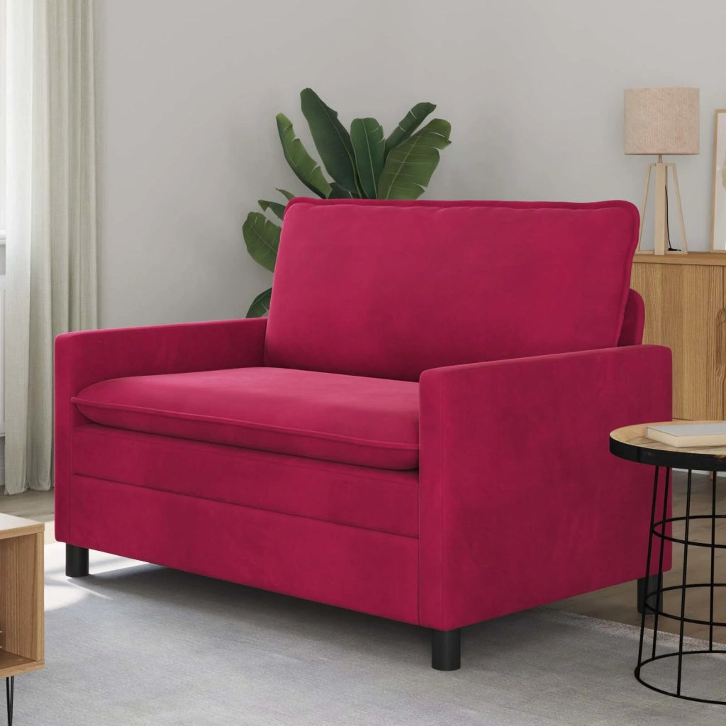 Divano Rosso Vino 126 x 81 x 87,5 cm Velluto 42028801