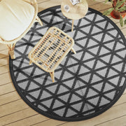 Tappeto da Esterni ARAKIL Nero Ø160 cm in PP 368463