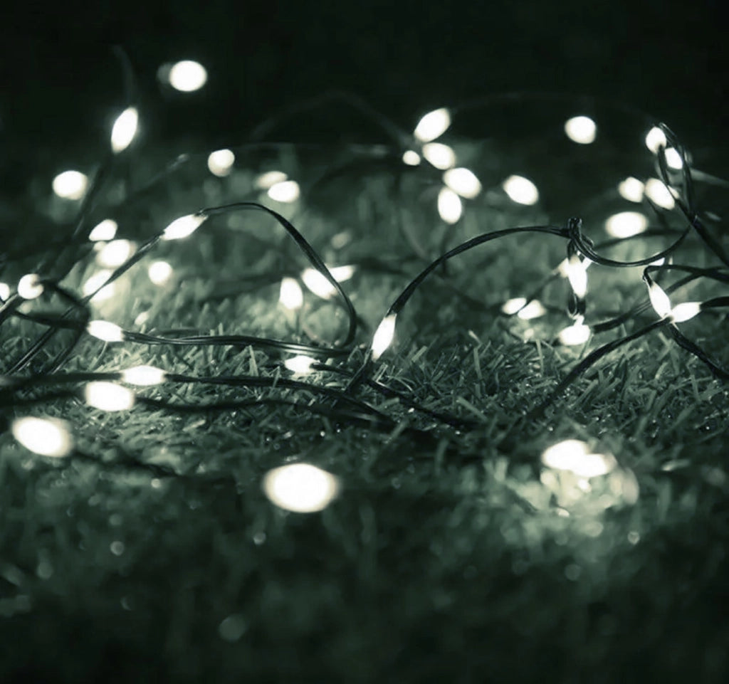 Luci di Natale catena da esterno 20 mt di 200 micro LED a ricarica Solare e USB luce Fredda cavo Verde