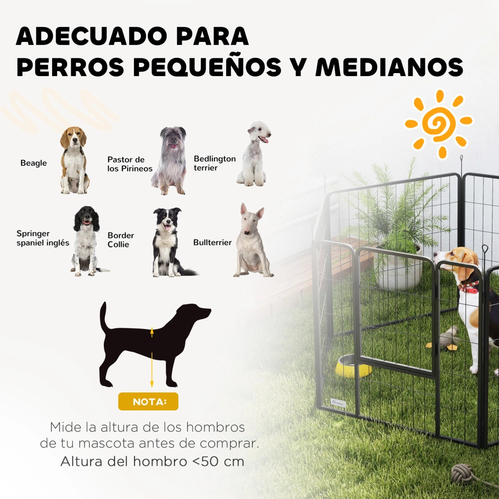 Recinto per Cani 6 Pannelli con Porta ¨C Minimal ¨C Nero 80 cm